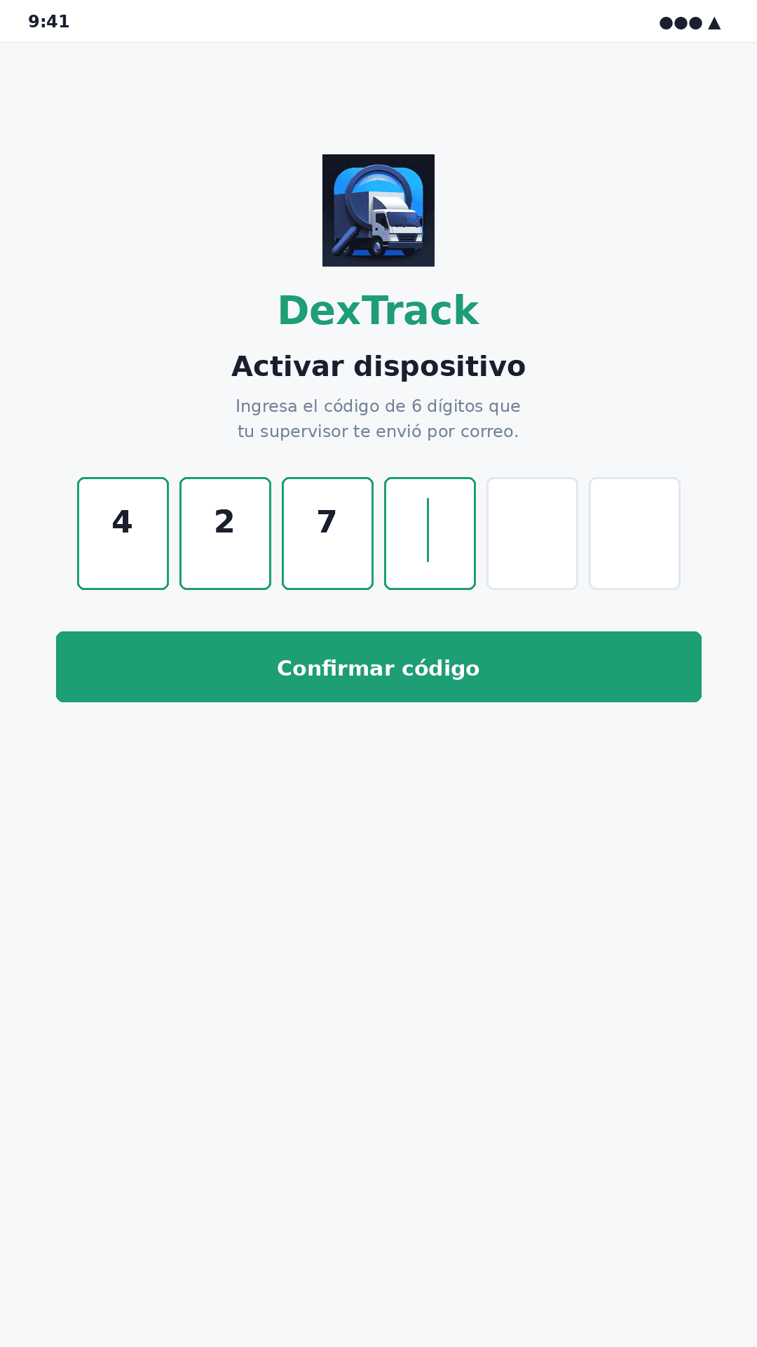 Activación con código de 6 dígitos