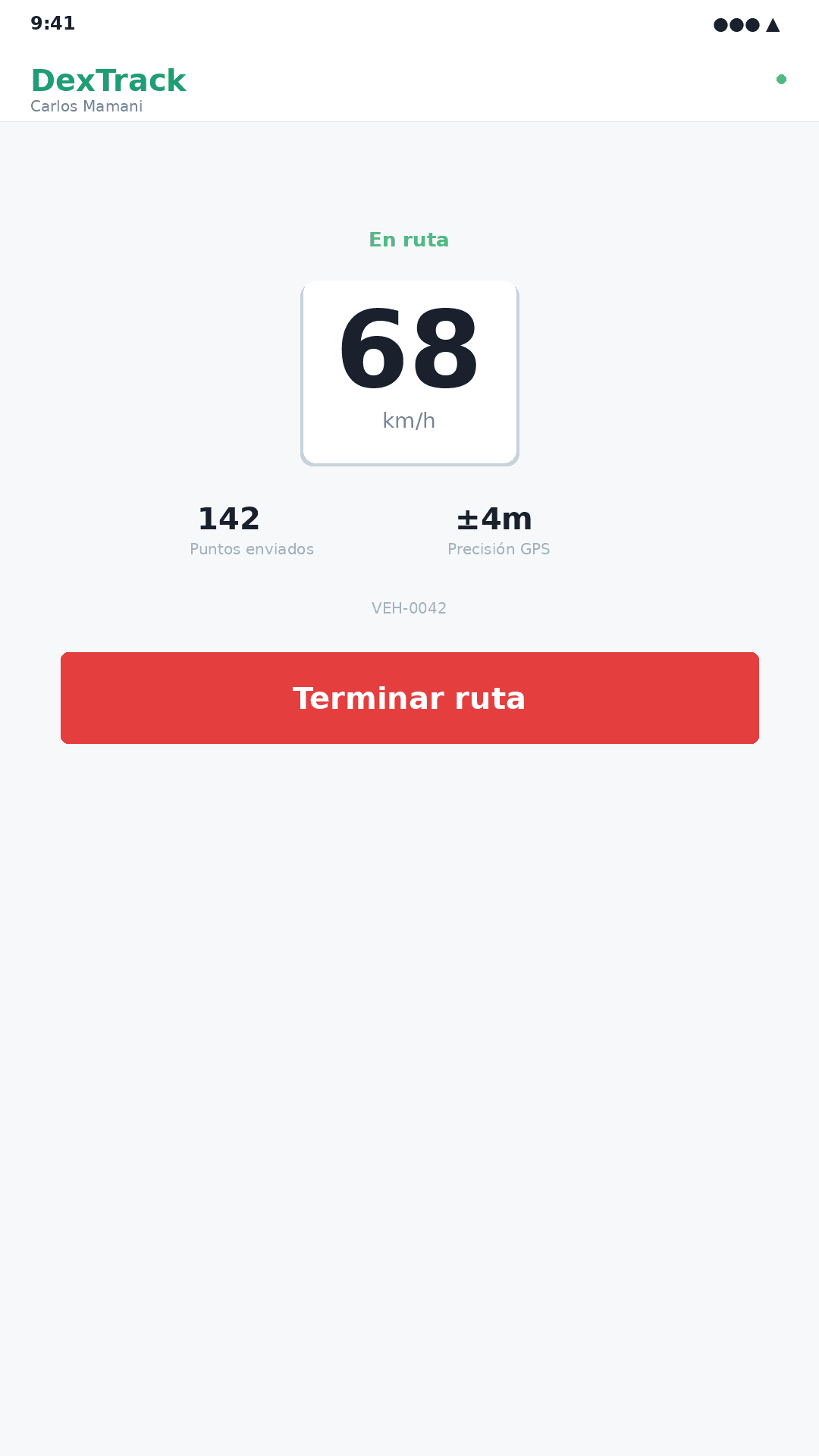 En ruta — enviando GPS en tiempo real
